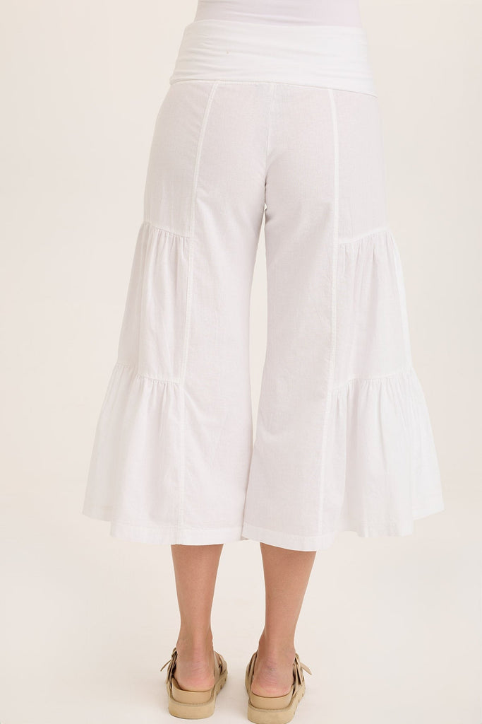 Linen Side-Tier Wide Leg Palazzo