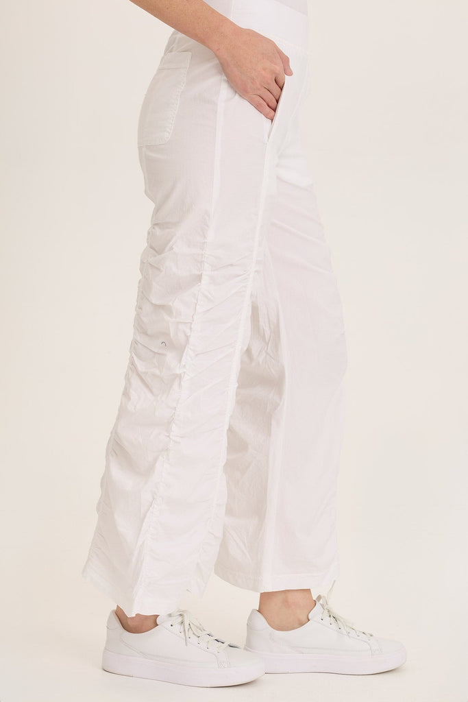 Naola Stretch Poplin Ruched Flare Gaucho