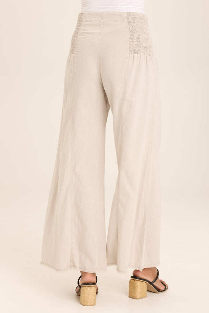 Kaj Wide Leg Cotton Linen Flare Pant