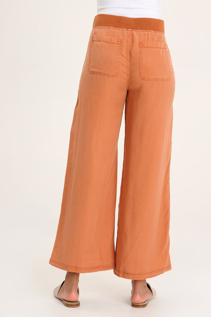 Phedora Twill Embroidered Wide Leg Pant