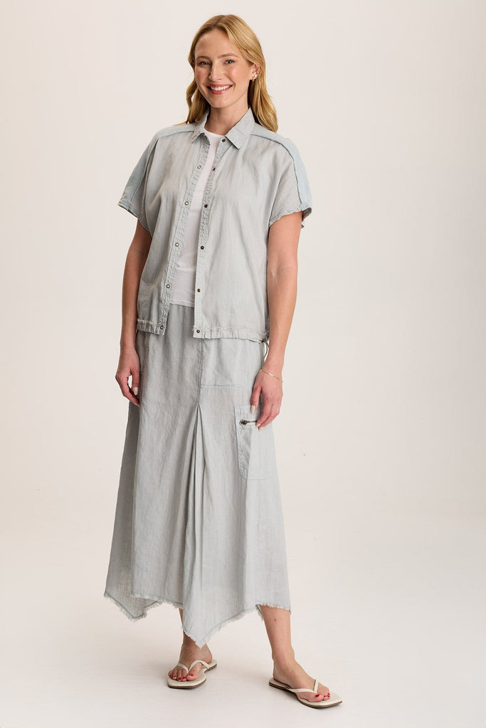 Doak Skirt with Sharkbite Hem and Cargo Pockets