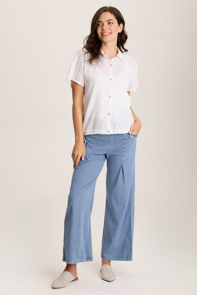 Laughlin Striped Linen Wide Leg Pant