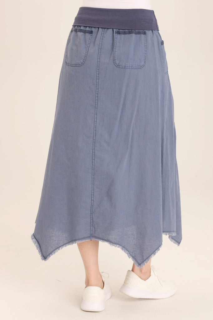 Triste Linen Bohemian Sharkbite Maxi Skirt