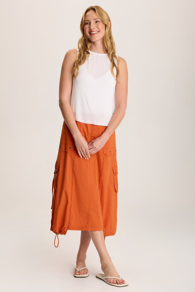 Castalina Poplin Cargo Midi Skirt