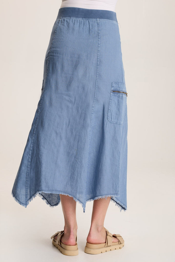 Doak Skirt with Sharkbite Hem and Cargo Pockets