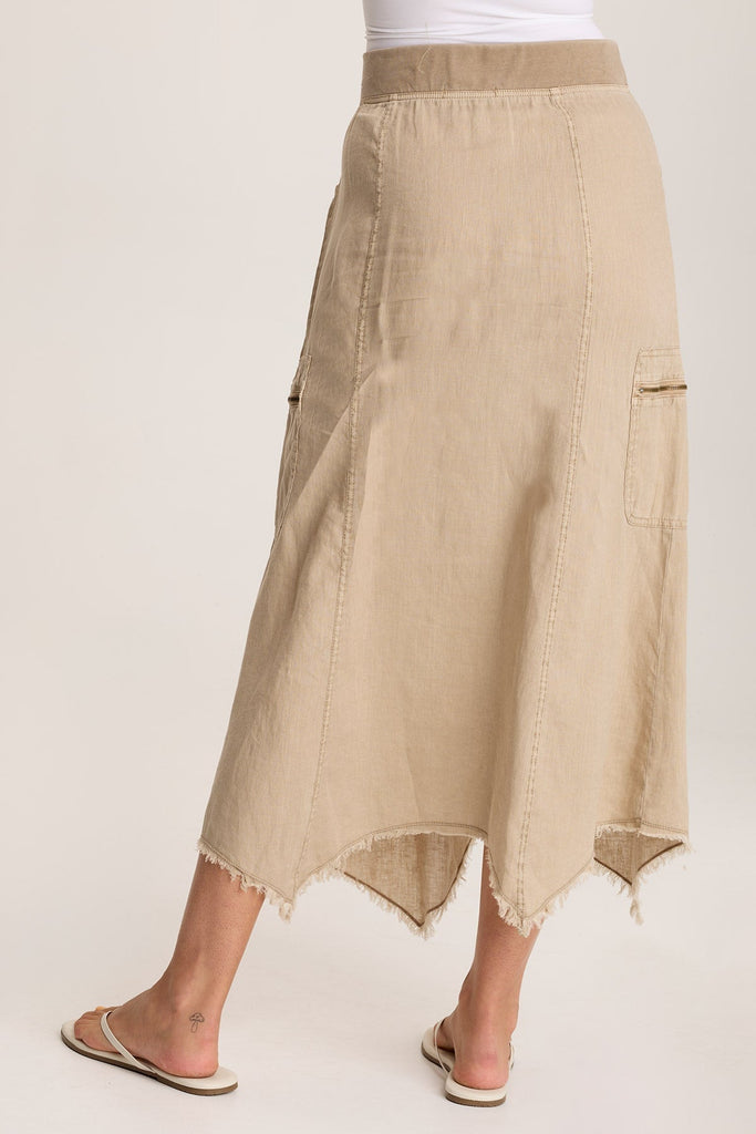 Doak Skirt with Sharkbite Hem and Cargo Pockets