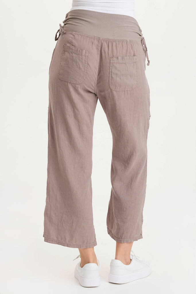 Amica High Waist Linen Cargo Pant
