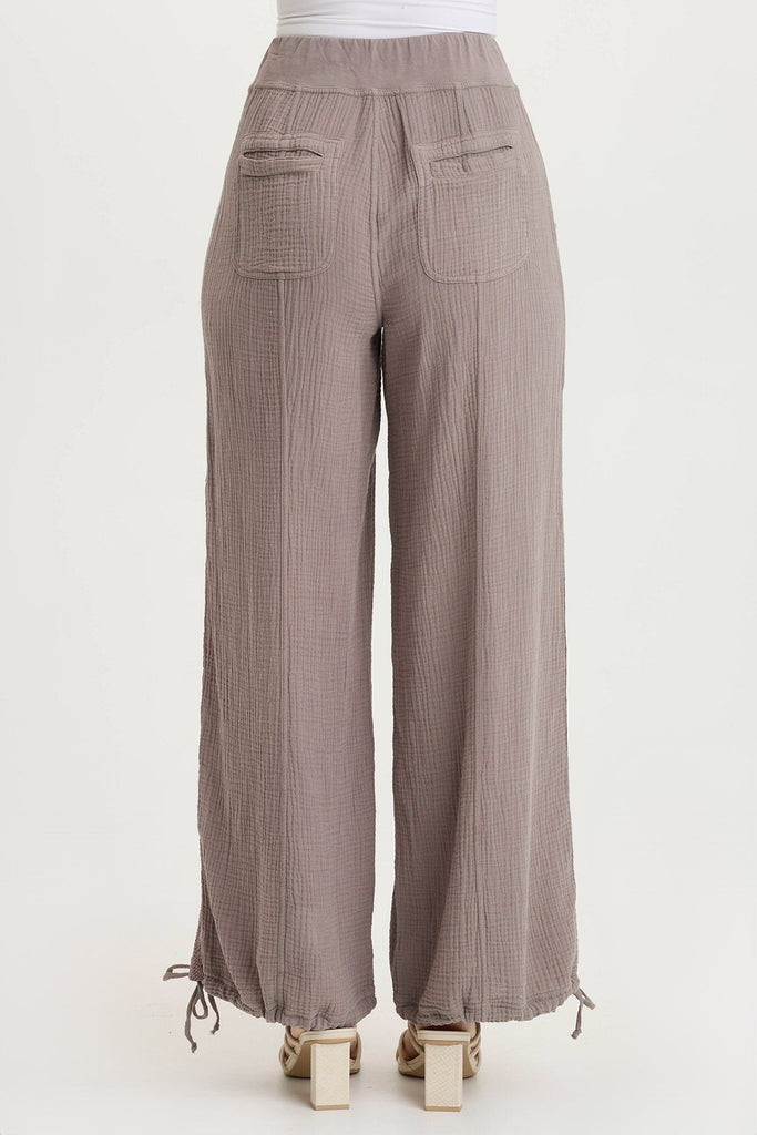 Lenka Gauze Cinched Wide-Leg Pant