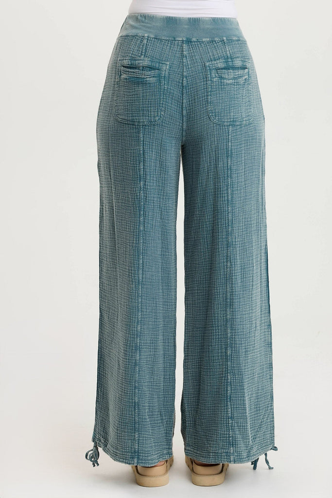 Lenka Gauze Cinched Wide-Leg Pant