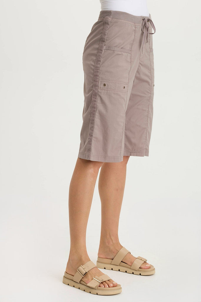 Preto Poplin Wide-Leg Bermuda Short