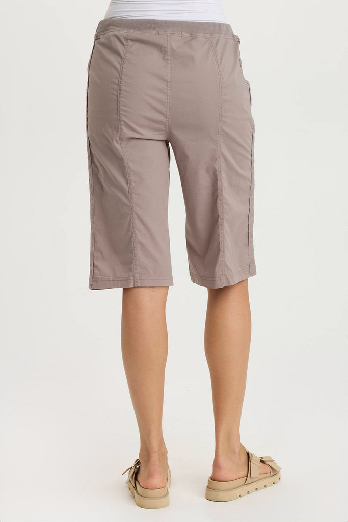 Preto Poplin Wide-Leg Bermuda Short