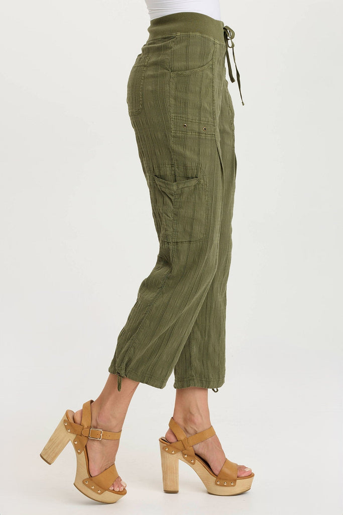 Ryle Textured Gauze Cargo Crop Pant