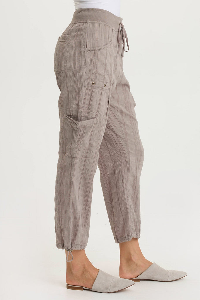 Ryle Textured Gauze Cargo Crop Pant