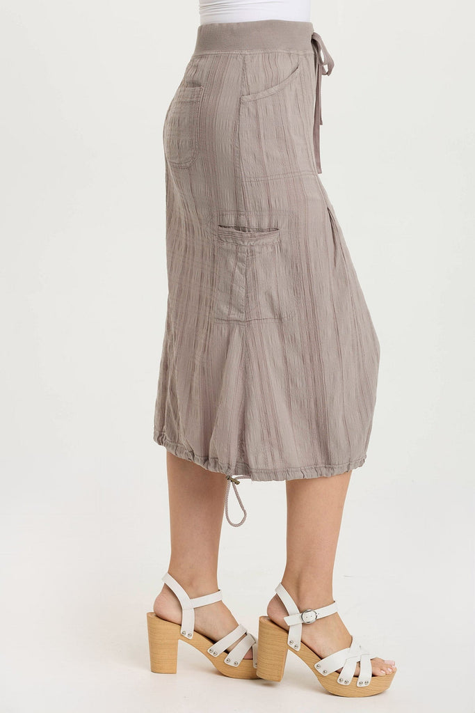Aracelle Textured Gauze Cargo Bubble Hem Skirt
