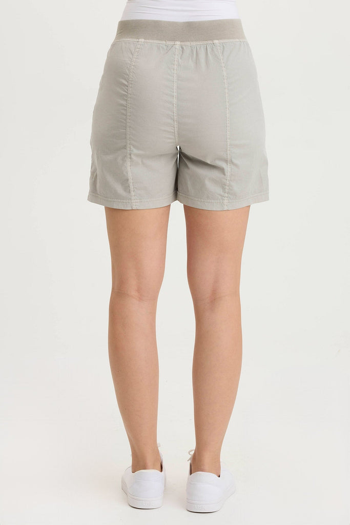 Prosper Poplin Ruched Buckle-Pockets Short