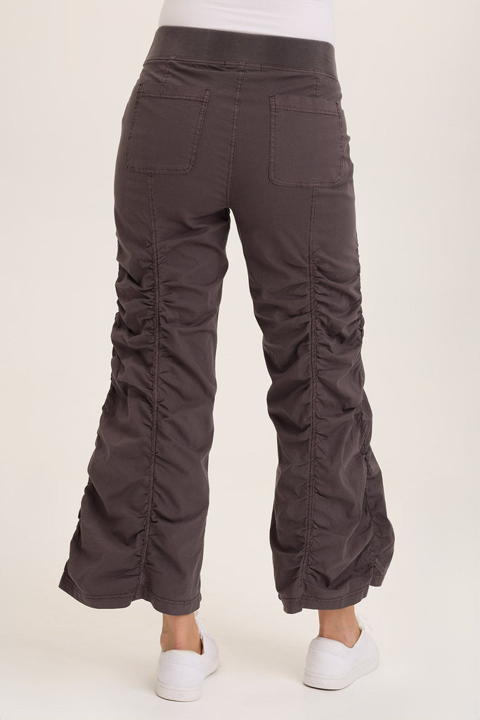 Naola Stretch Poplin Ruched Flare Gaucho