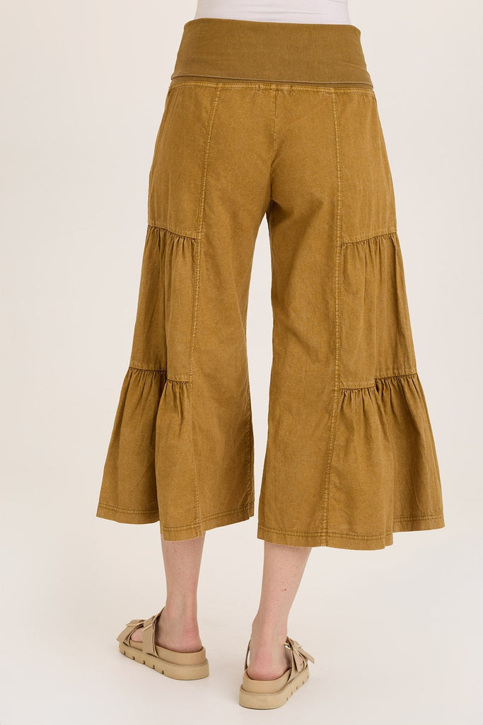 Linen Side-Tier Wide Leg Palazzo