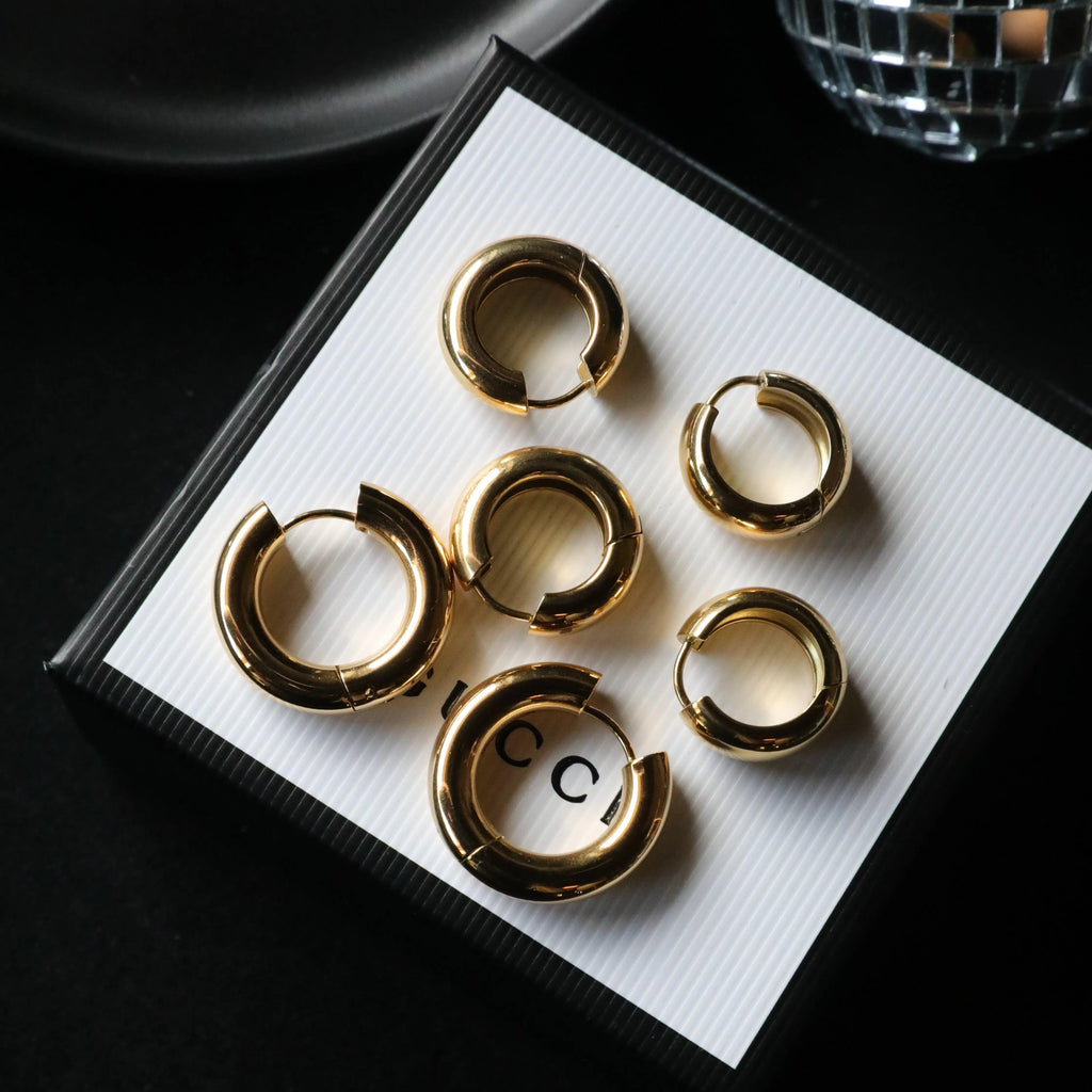 Classic Chunky Hoops - Gold