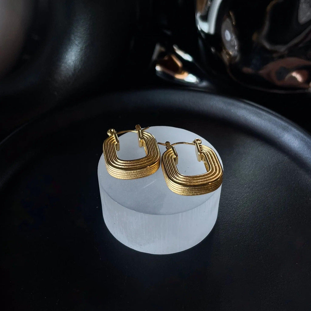 Textured Geometric Hoop Earrings